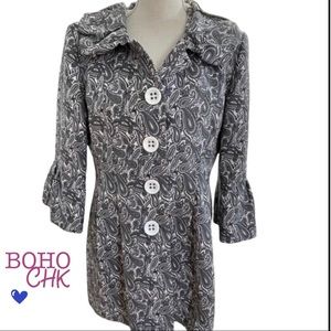 BOHO CHIC grey button DOWN COAT